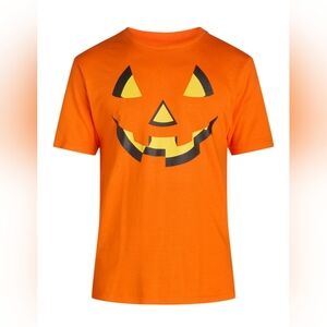 Men's Size L (42-44) Halloween Graphic Tee w/Short Sleeves NWT Jack-o'-lantern